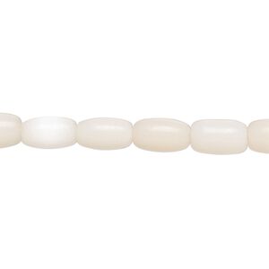 Bead, fiber optic glass, pkg/14 inch, opaque pale pink, 8x6mm center-drilled oval.