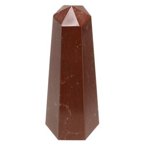 Red jasper 1pkg1, hand-cut undrilled 6-sided point tower gift natural 2.75x0.75 to 3x1 inch