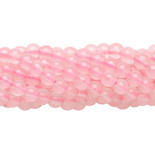 Rose quartz 1pkg10, round bead 15.5-16 inch 4mm image number 0