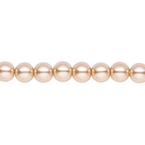 Pearl 1pk champagne, Celestial Crystal® 6mm round 15.5-16 inch
