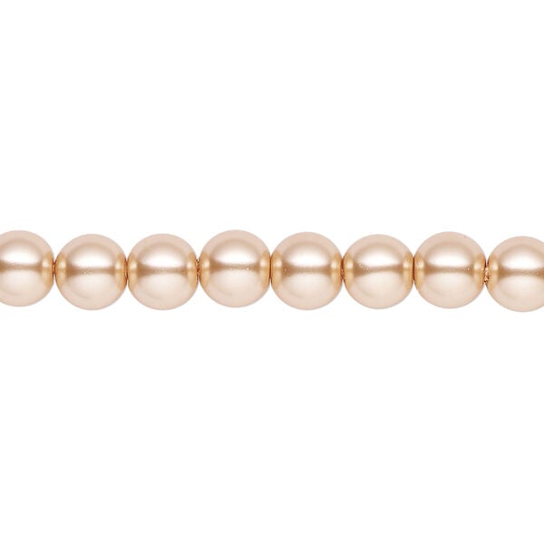 Pearl 1pk champagne, Celestial Crystal&reg; 6mm round 15.5-16 inch image number 0