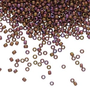 Seed bead, TOHO BEADS®, glass, pkg/50g, #11 round, opaque matte mauve mocha (TR-11-703).