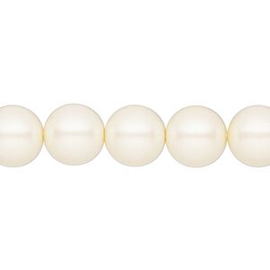 Pearl 50pk pearlescent cream, Preciosa Czech crystal 10mm round