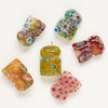 Bead, millefiori glass, translucent multicolored, 19x14mm-21x15mm half-drilled locust. Sold per pkg of 6. image number 1