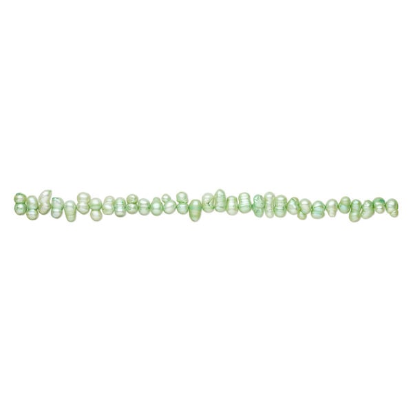 Freshwater pearl 1pkg1, freeform, 15 inch spring green 9x7mm-15x9mm cultured image number 1