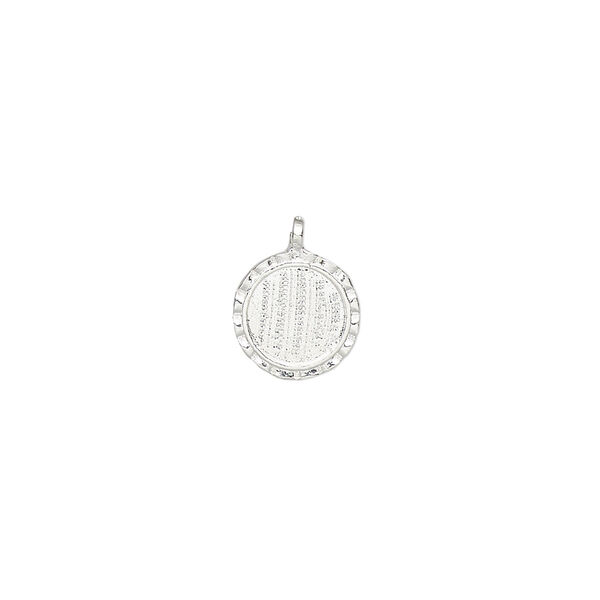 Drop, silver-plated brass, 9.5mm round with SS34 round setting. Sold individually. image number 0