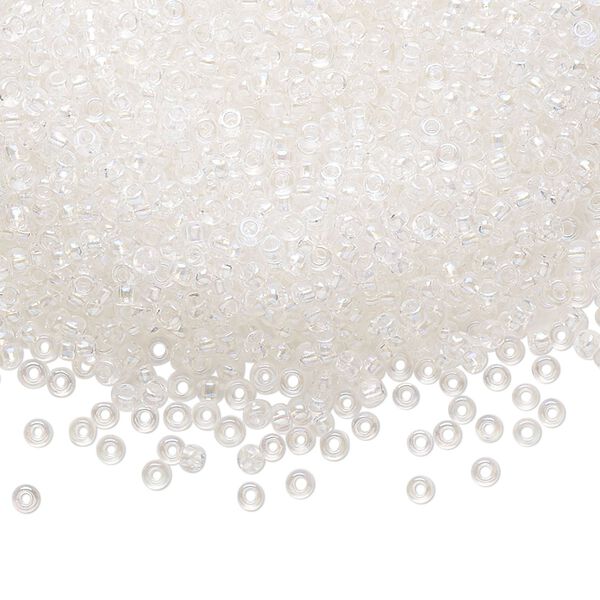 Seed bead, Preciosa Ornela Czech glass, pkg/500g, #11 rocaille, translucent blue iris clear, (58135). image number 0