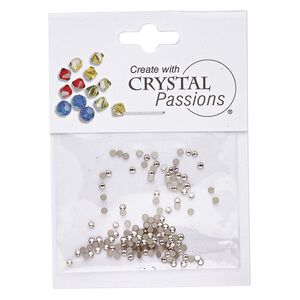 Flat back 144pk silk foil back, Crystal Passions® 1.7-1.9mm rose round SS5 2058