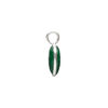 Drop 1pkg1 sterling silver and green agate (dyed), 14x9.5mm 2sided carved leaf. image number 1