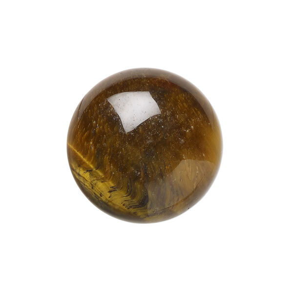 Cabochon, tigereye (natural), 20mm calibrated round, B grade, Mohs hardness 7. Sold per pkg of 2. image number 0