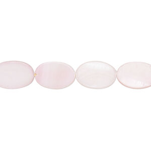 Mother-of-pearl shell 1pkg1, flat oval bead 15 inch pink pale pink 12x8mm-13x9mm