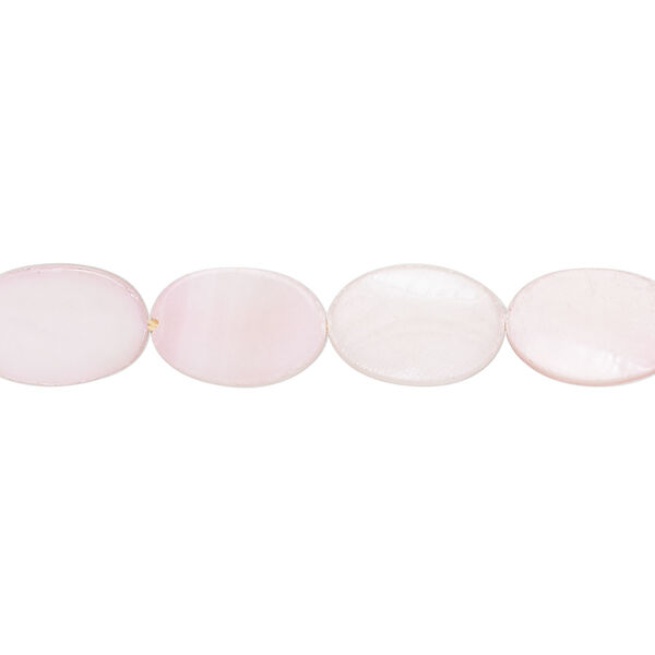 Mother-of-pearl shell 1pkg1, flat oval bead 15 inch pink pale pink 12x8mm-13x9mm image number 0