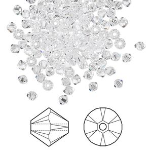 Bead 1440pk crystal, Crystal Passions® 3mm bicone 5328