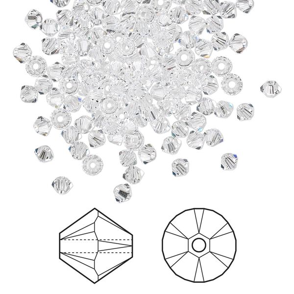 Bead 1440pk crystal, Crystal Passions® 3mm bicone 5328 image number 0