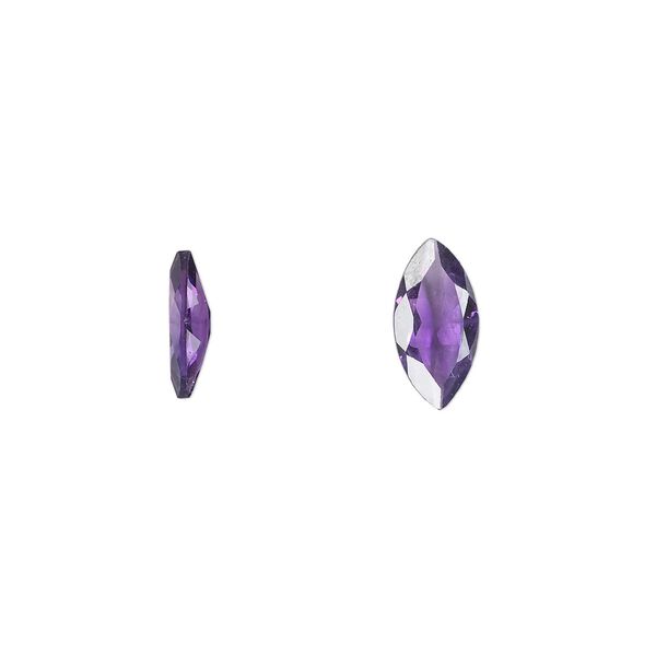 Amethyst 1pkg1, hand-cut faceted marquise gem natural 10x5mm image number 0