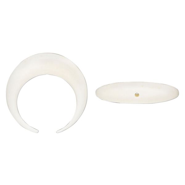 Bone 1pkg1, vertical-drilled naja bead white 20x20mm image number 0