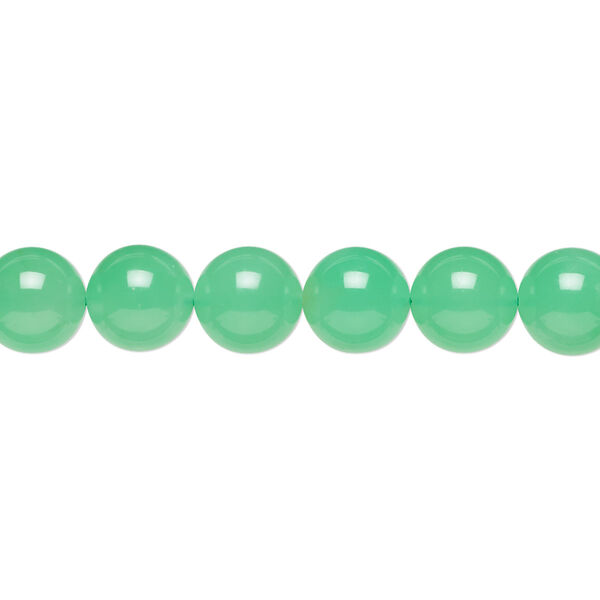 Bead, chrysoprase (natural), 8mm round, A- grade, Mohs hardness 6-1/2 to 7. Sold per 15-inch strand. image number 0