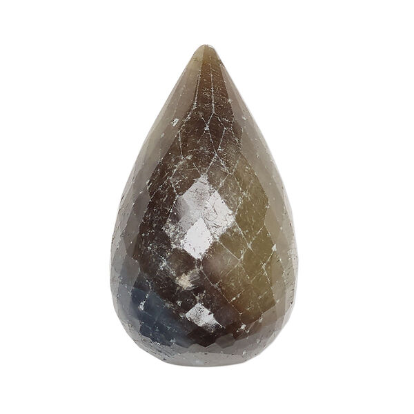 Bead, golden sheen sapphire (natural), 31x20mm-39x20mm hand-cut faceted teardrop, B- grade, Mohs hardness 9. Sold individually. image number 0