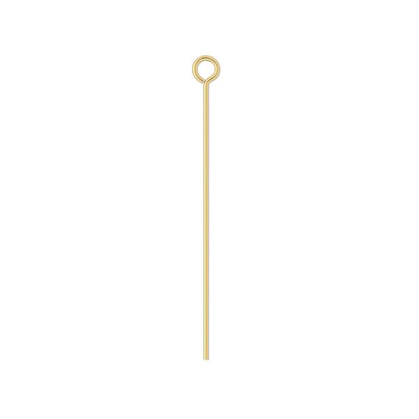 Eye pin, gold-plated brass, 1-1/4 inches, 24 gauge. Sold per pkg of 100. image number 0