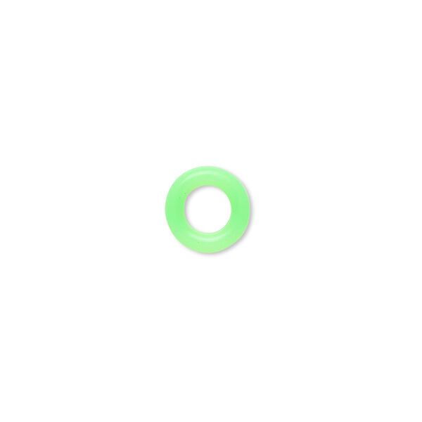 Component, Oh! Ring™, silicone, neon green, 9mm round with 5mm hole. Sold per pkg of 300. image number 0