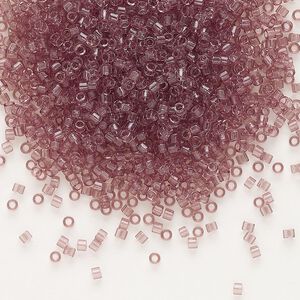 Seed bead, Delica®, glass, pkg/250g, #11 round, transparent smoky amethyst (DB-0711).