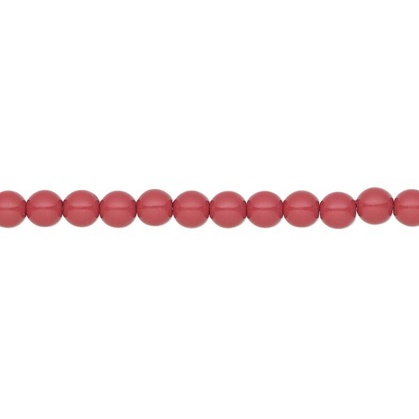 Pearl 600pk cranberry, Preciosa Czech crystal 4mm round image number 0