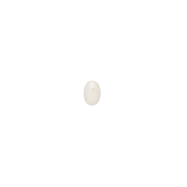 Cabochon, bamboo coral (bleached), white, 6x4mm calibrated oval, Mohs hardness 3-1/2 to 4. Sold per pkg of 6. image number 0