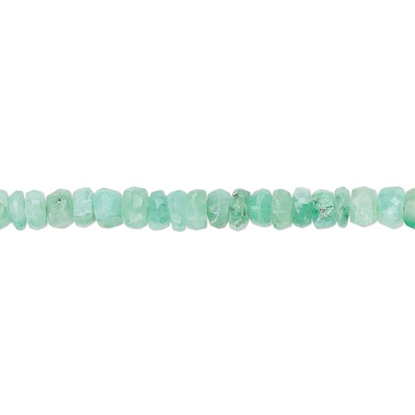 Emerald 1pkg1, hand-cut faceted rondelle bead 14 inch 3x1mm-5x3mm image number 0