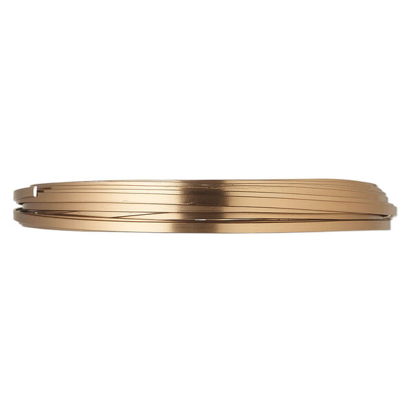 Wire, anodized aluminum, brown, 3.5x1mm flat, 16 gauge. Sold per pkg of 18 feet. image number 0
