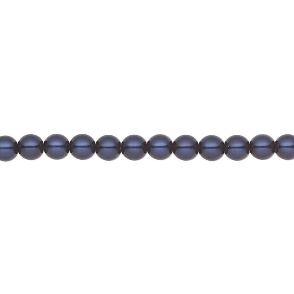 Pearl 600pk dark blue, Preciosa Czech crystal 4mm round image number 0