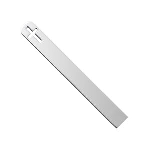 Bookmark, silver-plated steel, 5-1/8 x 9/16 inch with open cross, 1mm thick. Sold individually.