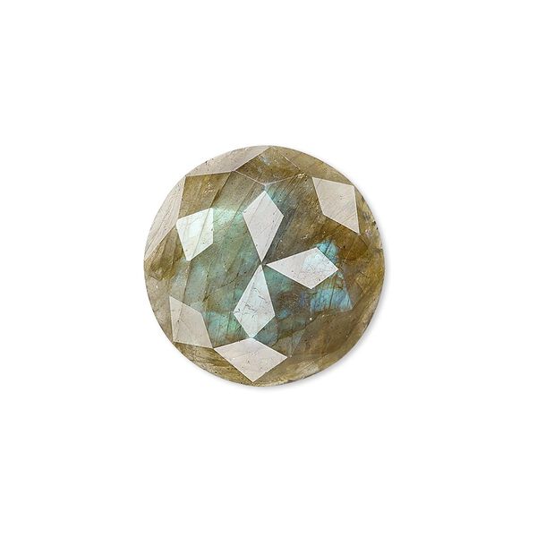 Cabochon, labradorite (natural), 20mm calibrated cube-cut round, B grade, Mohs hardness 6 to 6-1/2. Sold individually. image number 0