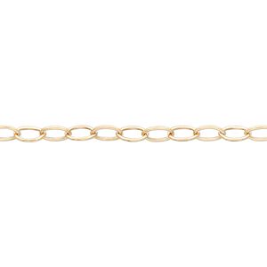 Chain 1pkg1 14Kt gold-filled cable, 3mm oval, 5 foot unfinished
