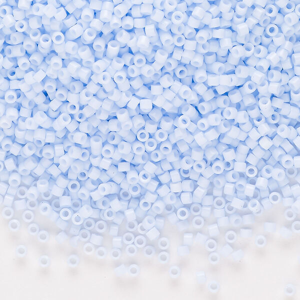 Seed bead, Delica®, glass, pkg/7.5g, #11 round, opaque glass enamel light sky blue (DB-1497-1). image number 0