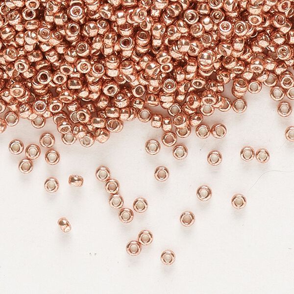 Seed bead, Miyuki, glass, pkg/250g, #15 rocaille, opaque galvanized muscat, (RR-1072). image number 0