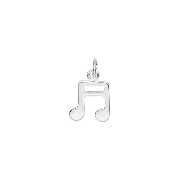 Charm, sterling silver, 10mm music note. Sold individually. image number 0