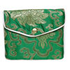 Pouch 1pkg3 silver-finished steel and rayon fabric, multicolored, 4.75x4-inch brocade floral. image number 2