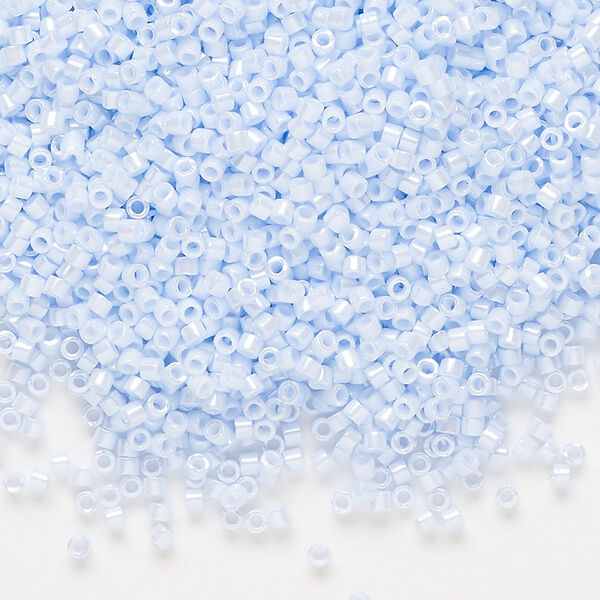 Seed bead, Delica®, glass, pkg/250g, #11 round, opaque glazed luster light sky blue (DB-1537-1). image number 0