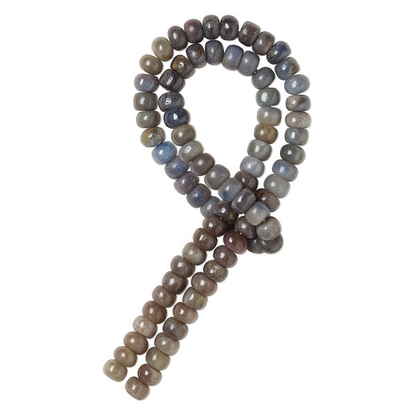Blue sapphire / grey sapphire / brown sapphire 1pkg1, hand-cut rondelle bead 14 inch 6x4mm-7x5mm image number 0
