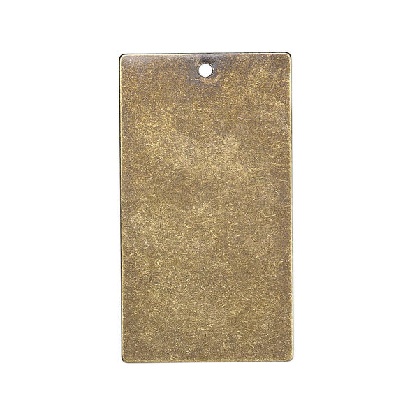 Focal, brass, 32x18mm double-sided blank flat rectangle, 26 gauge. Sold per pkg of 4. image number 0