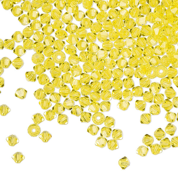 Bead 48pk citrine, Preciosa Czech crystal 3mm bicone image number 0