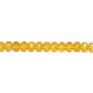 Bead, Czech fire-polished glass, honey AB, 5x4mm faceted rondelle. Sold per 15-1/2" to 16" strand.