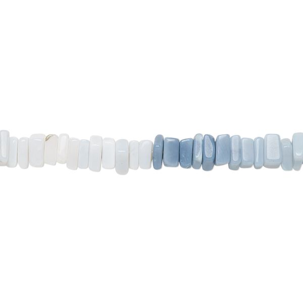 Blue Peruvian opal 1pkg1, hand-cut square rondelle bead natural 8 inch 4x1mm-6x2mm image number 0