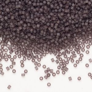 Seed bead, Miyuki Delica®, glass, pkg/7.5g, #11 round, opaque matte glazed luster dark mauve.