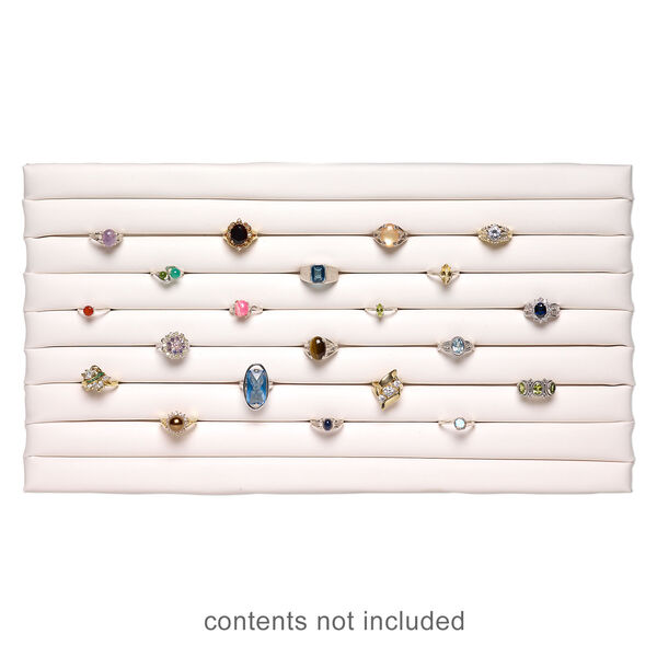Display insert, ring, leatherette, white, 14-1/2 x 7-1/2 x 3/4 inches with 8 rows. Sold individually. image number 1