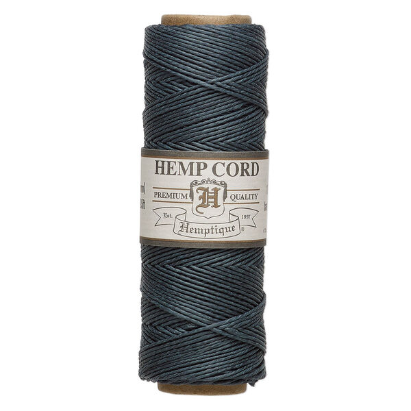Cord, Hemptique®, polished hemp, emerald, 0.5mm, 10-pound test. Sold per 205-foot spool. image number 0