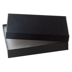 Paper / "cotton" (polyester) 1pkg4, rectangle box / swirl design black 5.25x3.75x.88 inch
