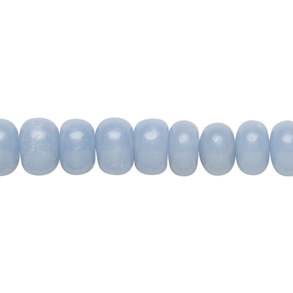 Bead, angelite (waxed), 8x5mm hand-cut rondelle, B- grade, Mohs hardness 3 to 3-1/2. Sold per 15-1/2" to 16" strand. image number 0