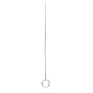 Eye pin, sterling silver, 2-1/4 inches with 6mm loop, 20 gauge. Sold per pkg of 2.