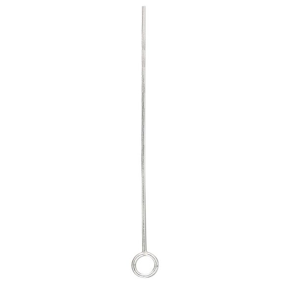 Eye pin, sterling silver, 2-1/4 inches with 6mm loop, 20 gauge. Sold per pkg of 2. image number 0